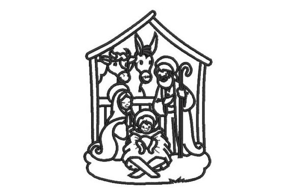 Birth of Jesus Embroidery Design